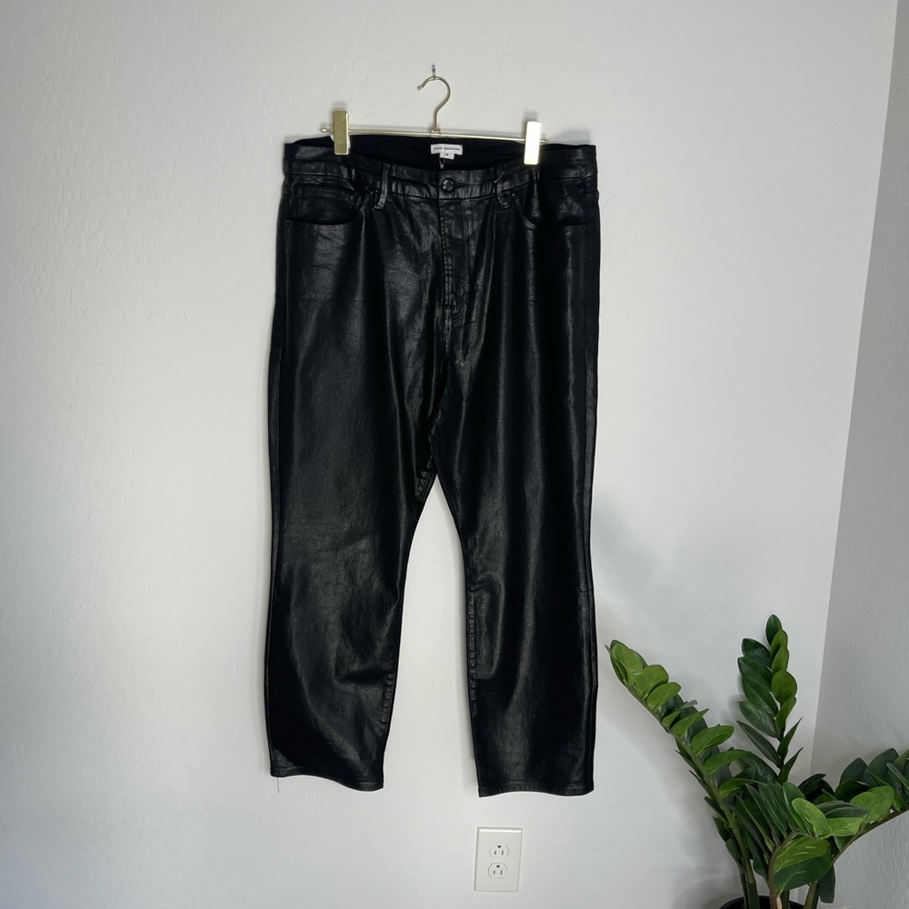 GOOD AMERICAN Good Classic Plus Size Black Coated Jeans Size 18 NEW